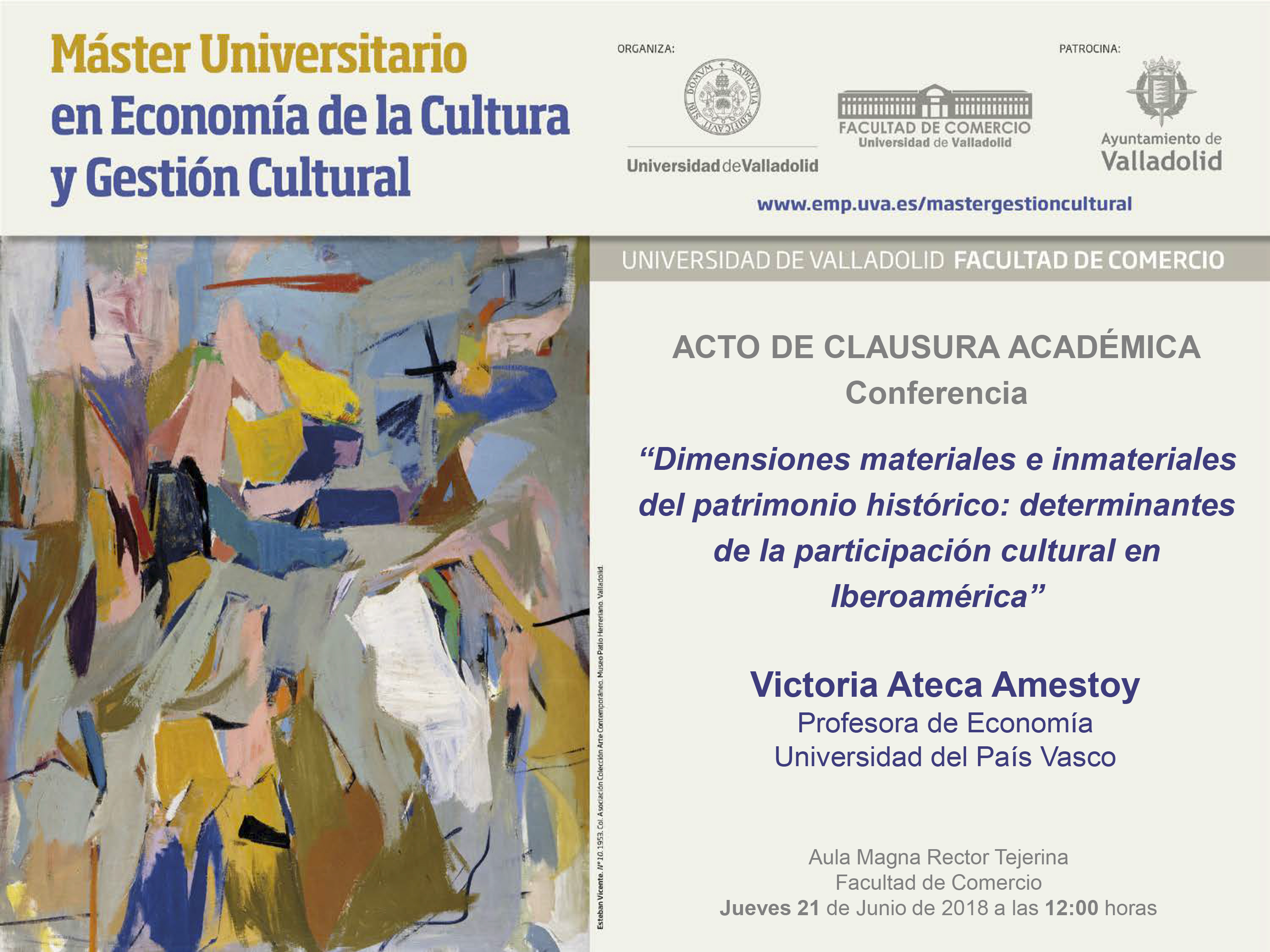 Máster Universitario en Economía de la Cultura y Gestión Cultural Máster Universitario en Economía de la Cultura y Gestión Cultural
